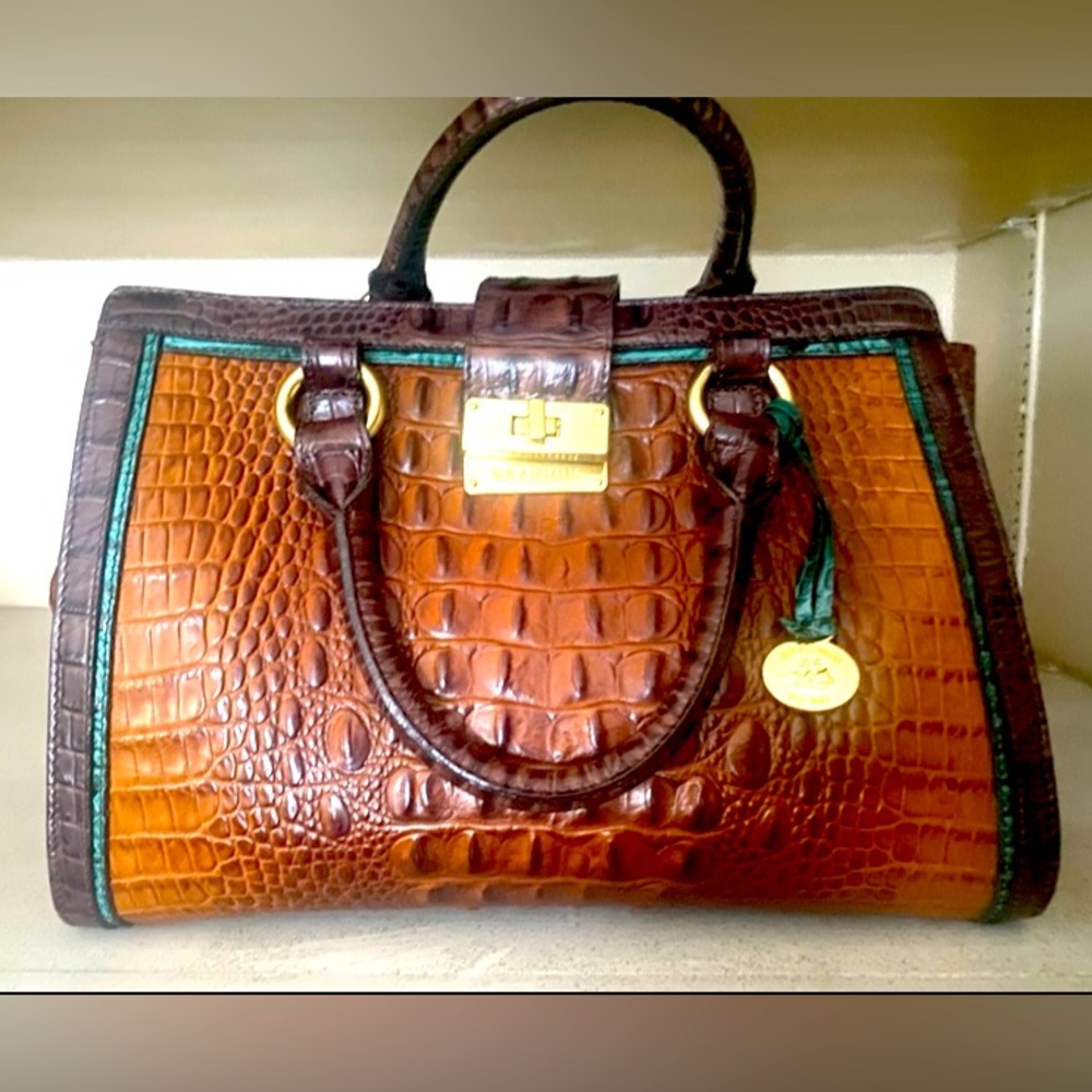 Brahmin Brown Crocodile Embossed Handbag